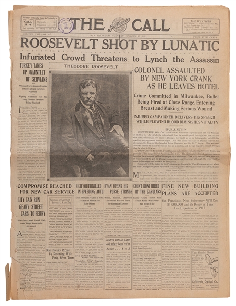  [ROOSEVELT, Theodore (1858-1919)]. The San Francisco Call. ...