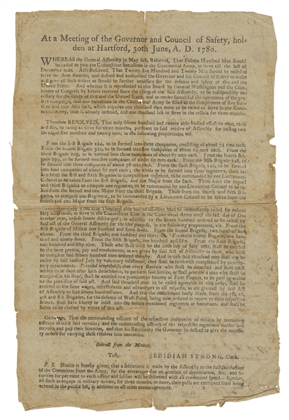  [REVOLUTIONARY WAR]. At a Meeting of the Governor and Counc...