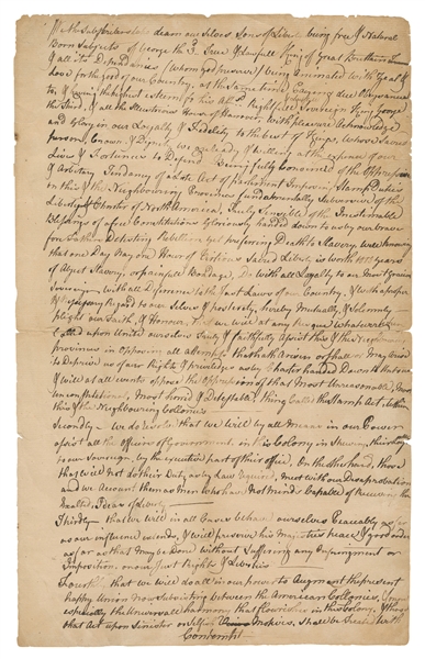  [STAMP ACT]. -- [SONS OF LIBERTY]. Manuscript document. N.p...