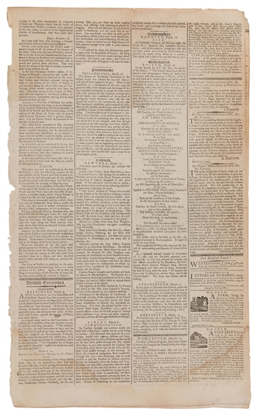  [WHISKEY REBELLION]. Massachusetts Spy: Or, the Worcester G...