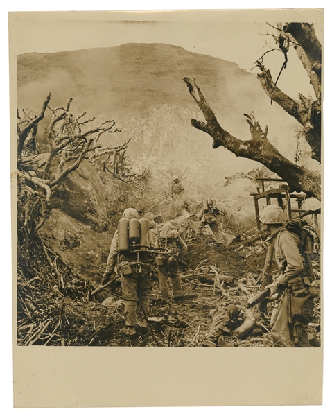  [WWII]. Oversized press photograph of Iwo Jima for Yank The...