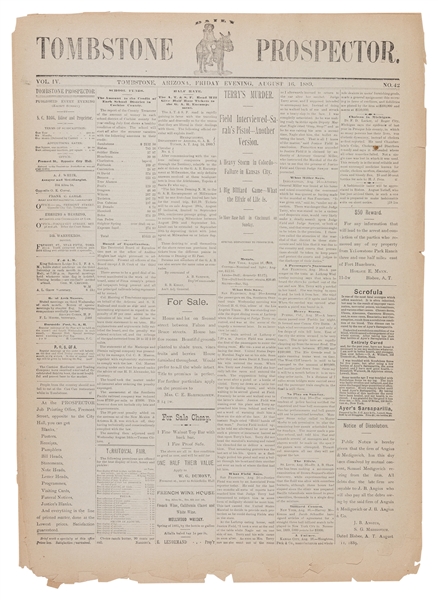  [ARIZONA TERRITORY.] Daily Tombstone Prospector. Vol. IV, N...