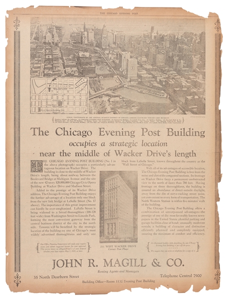  [CHICAGO EVENING POST BUILDING]. The Chicago Evening Post. ...