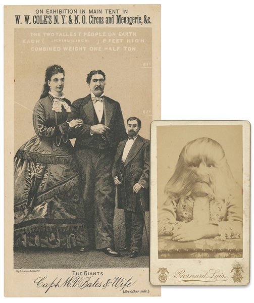  [CIRCUS & SIDESHOW]. A pair of items, including: a cdv of a...