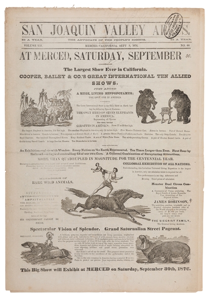  [CIRCUS]. San Joaquin Valley Argus. The Advocate of the Peo...