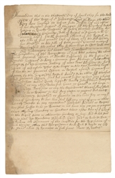  [COLONIAL AMERICA]. Autograph manuscript tavern license or ...