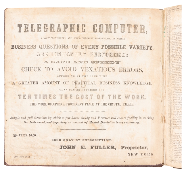  [COMPUTERS]. FULLER, John E. and PALMER, Aaron. Fuller’s Co...