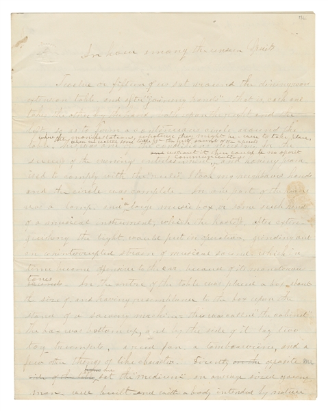  [EDISON, Thomas (1847-1931)]. Autograph manuscript titled (...