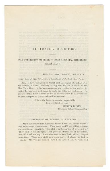  [KENNEDY, Robert Cobb (1835-1865)]. HOOPER, Edward W. (1839...