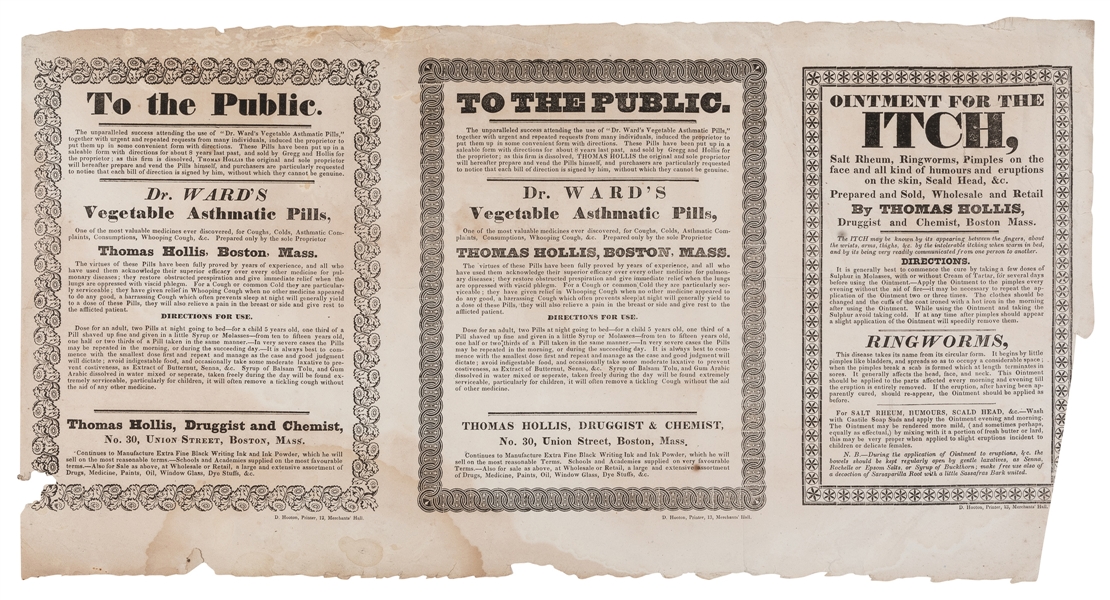  [MEDICAL QUACKERY]. Three Advertising Broadsides for Quack ...