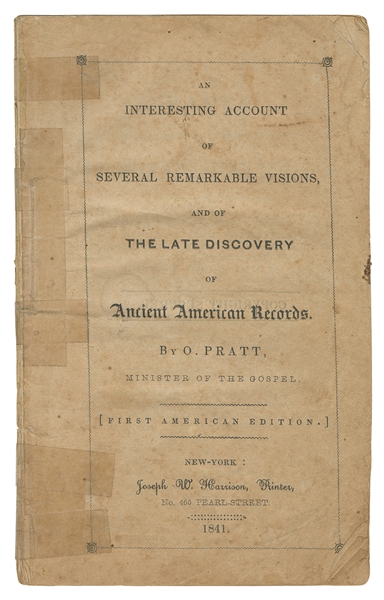  [MORMONS]. PRATT, Orson (1811-1881). An Interesting Account...