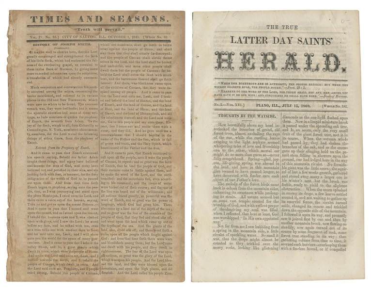  [MORMONS]. A pair of Illinois periodicals, including: The T...