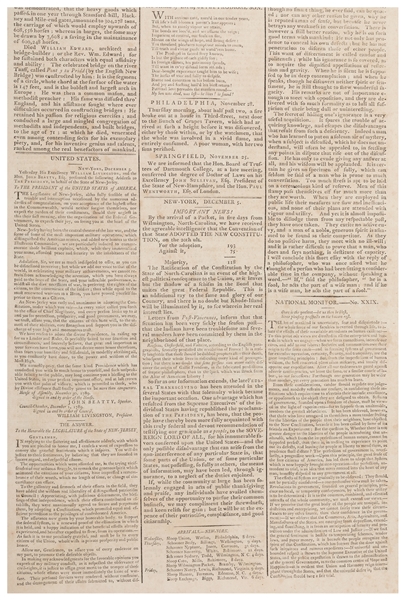  [NATIONAL DAY OF THANKSGIVING]. Gazette of the United State...