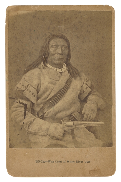  [NATIVE AMERICANS]. Albumen photograph of Chief Unca of the...