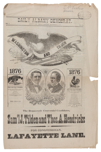  [TILDEN, Samuel J. (1814-1886) and HENDRICKS, Thomas A. (18...