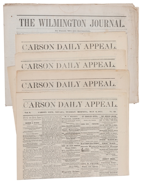  [WESTERN AMERICA]. Group of Five Western Newspapers, includ...