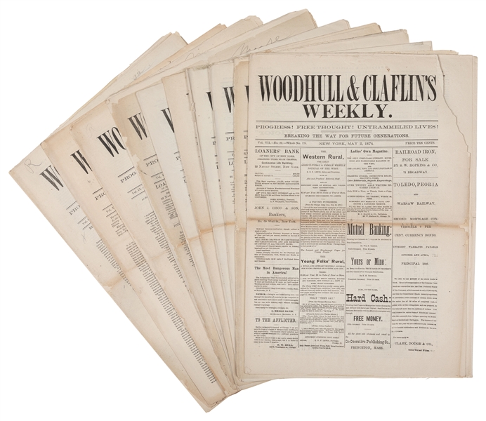  [WOMEN’S SUFFRAGE]. Group of Ten Issues of One of the First...