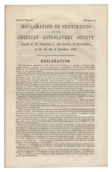  [SLAVERY & ABOLITION]. GARRISON, William Lloyd (1805-1879)....