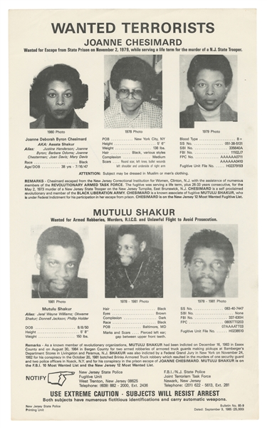  [BLACK LIBERATION ARMY]. [SHAKUR, Assata (“Joanne Chesimard...