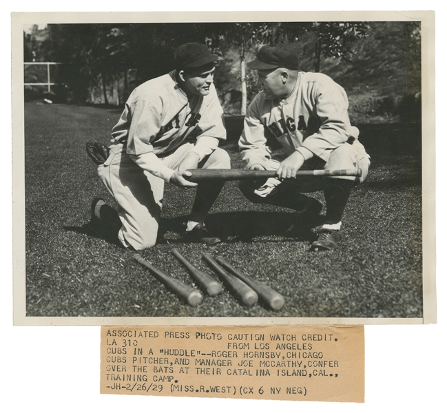  [BASEBALL]. [CHICAGO CUBS]. Press Photo of Chicago Cubs Pit...