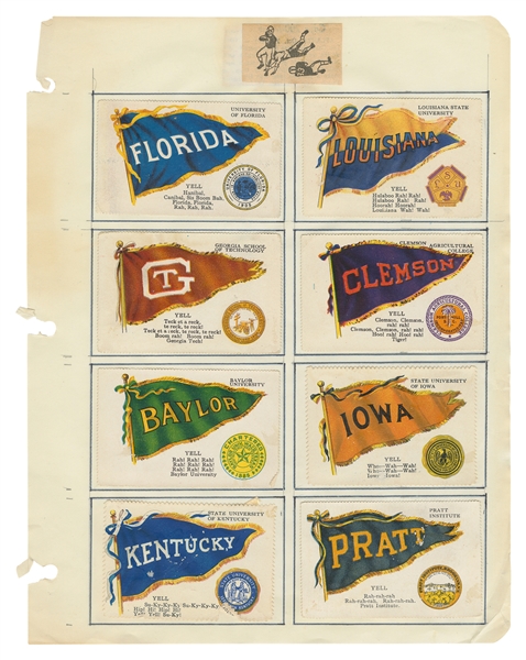  [FOOTBALL]. 140 Cigarette Cards of College Football Flags. ...