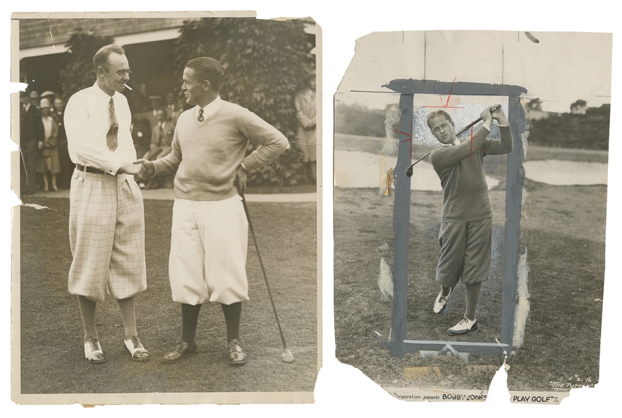  [GOLF]. -- [JONES, Bobby (1902-1971)]. A group of 5 press p...