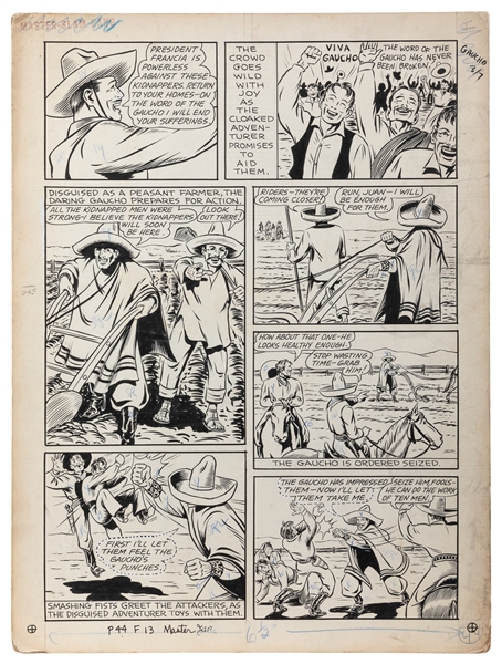  [COMIC ART]. ANDERSON, Harry, artist. The Red Gaucho comic ...