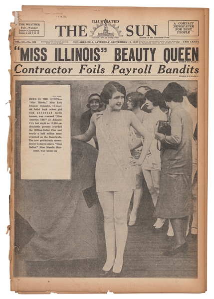  [MISS AMERICA PAGEANT]. The Illustrated Sun. Vol. III, No. ...