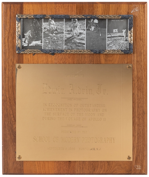  [AVIATION]. [ALDRIN, Edwin “Buzz” E. (b. 1930)]. An award p...