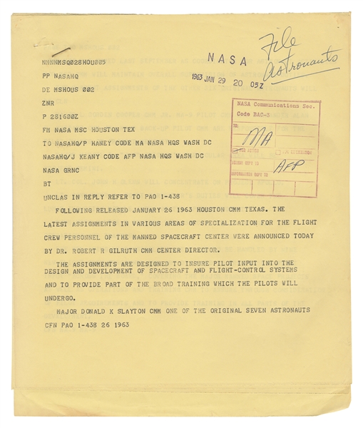  [NASA]. [GILRUTH, Robert R. (1913-2000), association]. NASA...