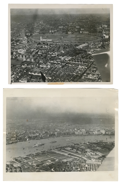  [CHINA]. Group of Eight Press Photos Including One Map of C...