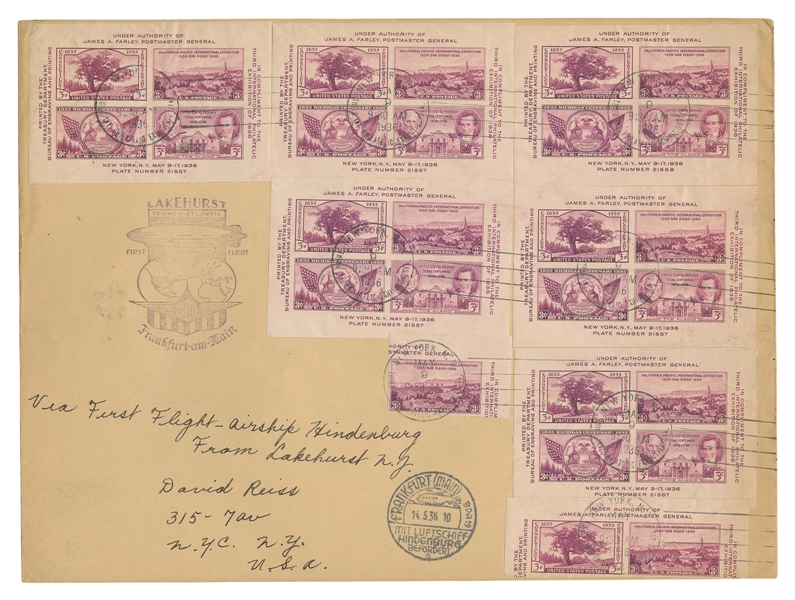  [HINDENBURG ZEPPELIN]. First Day Cover with Inkstamps Comme...