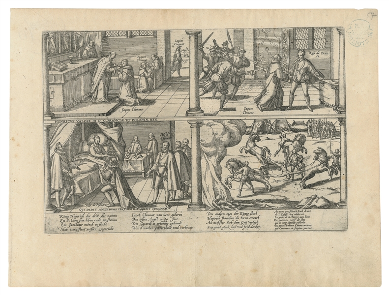  HOGENBERG, Frans (1535-1590). Murder of Henry III of France...