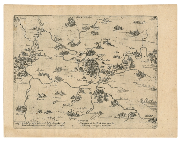  [MAPS]. [1590 Siege of Paris by Henry IV] Description de la...