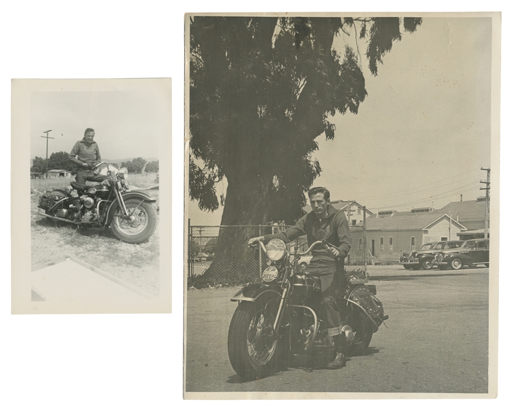  [MOTORCYCLES]. [JONES, Loren “Hap” (1905-1989)]. Trio of Ph...