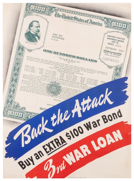  Back the Attack / 3rd War Loan. 1943. Washington D.C.: Gove...