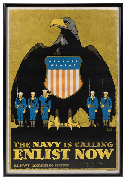  BRITTON, L.N. (1858 – 2934). The Navy is Calling / Enlist N...