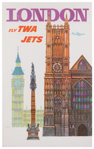  KLEIN, David (1918-2005). London / Fly TWA Jets. USA, ca. 1...