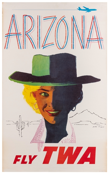  BRIGGS, Austin. Arizona / Fly TWA. Circa 1960s. A woman in ...