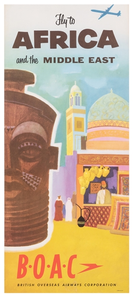  Fly to Africa and the Middle East / BOAC. 1960s. Offset lit...