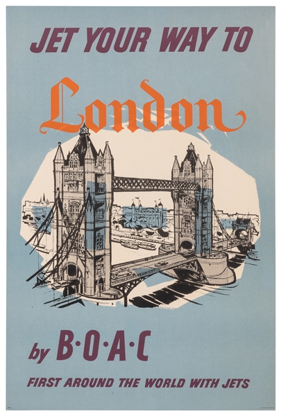  Jet Your Way to London / BOAC. 1960s. Offset lithograph tra...