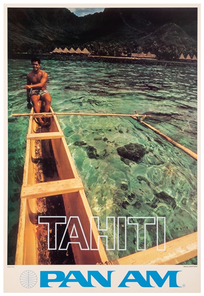  Tahiti / Pan Am. Circa 1970. Travel poster depicting the cl...