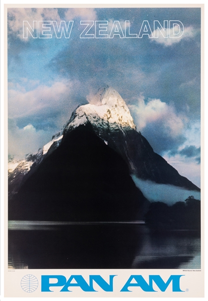  New Zealand / Pan Am. Circa 1970. Travel poster with a pict...