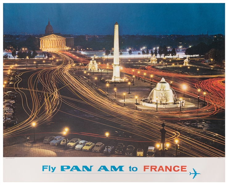  Fly Pan Am to France. 1960s. Photograph by Kronfeld of traf...