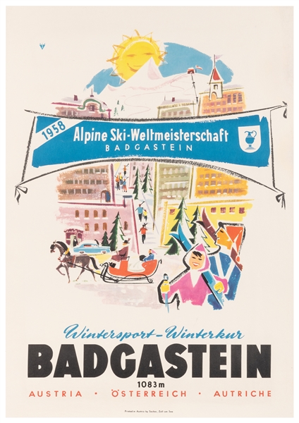  Badgastein. 1958. Austria: Sochor, Zell am See. Austrian tr...