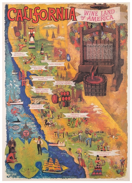  GONZALEZ, Amado (1913 – 2007). California / Wine Land of Am...