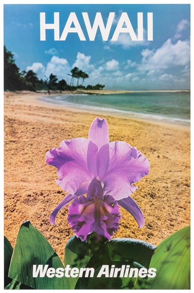  Hawaii / Western Airlines. Circa 1980s. Travel poster with ...