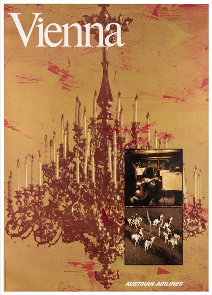  Vienna / Austrian Airlines. Circa 1980s. Poster promoting t...