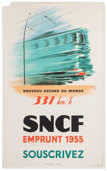  ROUSSET. SNCF Emprunt / Souscrivez. 1955. Paris: R.L. Dupuy...