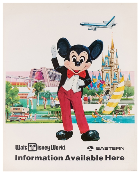  Walt Disney World / Eastern. Circa 1970s. Airline poster pr...